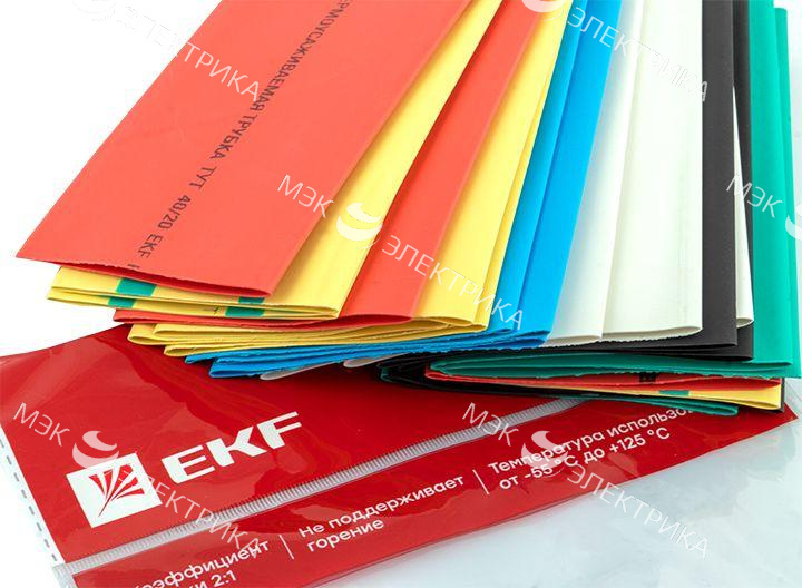 Набор трубок термоусадочных ТУТ нг тонкостен. 40/20 (7 цветов по 3шт 100мм) EKF tut-n-40