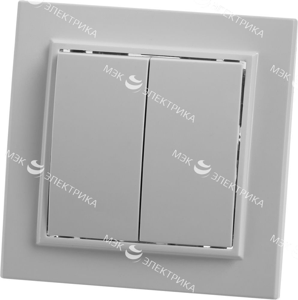PSW10-9004-01 Выключатель 2-клавишный, 220V, 10А, серия Эрна, белый