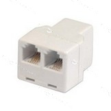 Двойник тел. гнезд.-2 гнезд. 6P-4C бел. Rexant 03-0032