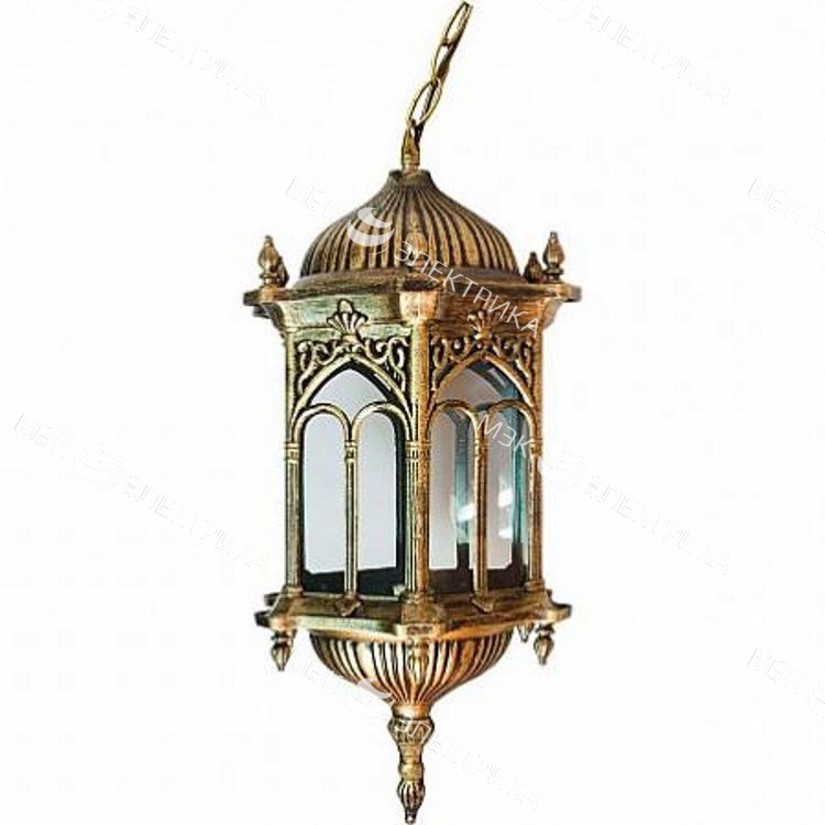 Светильник садово-парковый 60W 230V E27 черное золото, PL116 "Багдад" Feron