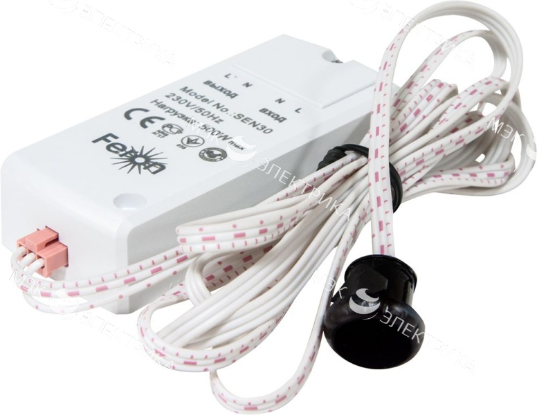 Датчик движения 230V 500W 5-8см 30° белый с 1.5м кабелем SEN30, артикул 22068