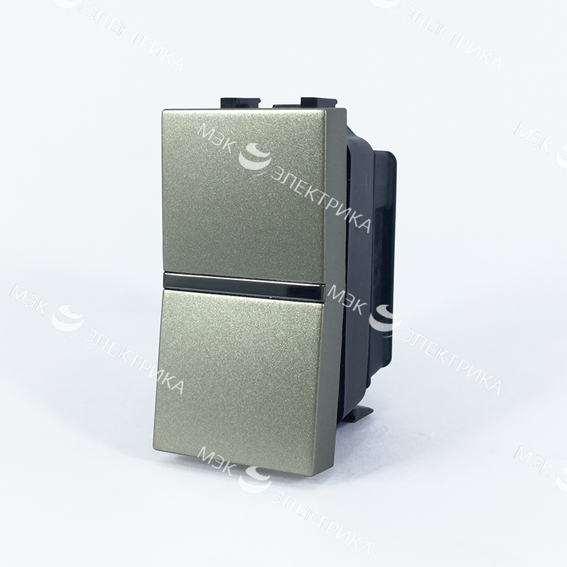 Механизм 1-клавишного 1-полюсного выключателя с клавишей, 1-модульный, серия Zenit, цвет шампань