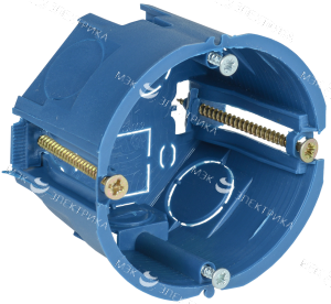 Коробка установочная D68х45 для полых стен синяя с пластиковыми лапками