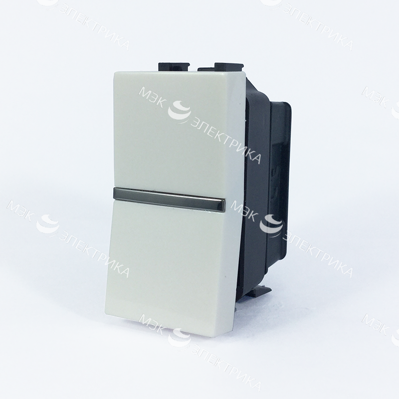 Механизм 1-клавишного 1-полюсного выключателя с клавишей, 1-модульный, серия Zenit, цвет альпийский 