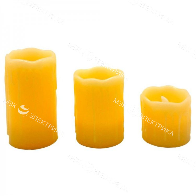 Светильник переносной "свеча" на батарейках CR2032, 3шт*1LED янтарный, FL076 Feron