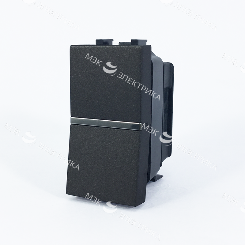 Механизм 1-клавишного 1-полюсного выключателя с клавишей, 1-модульный, серия Zenit, цвет антрацит