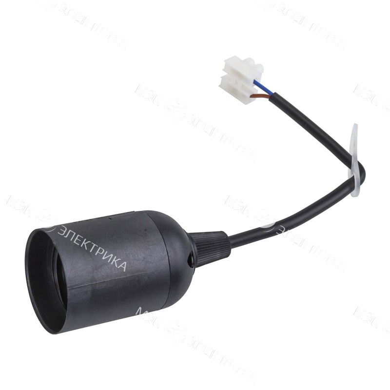 патрон подвесной с проводом и клемной колодкой, черный