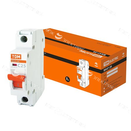 Автоматический выключатель ВА47-29 1P 25А 4,5кА С TDM