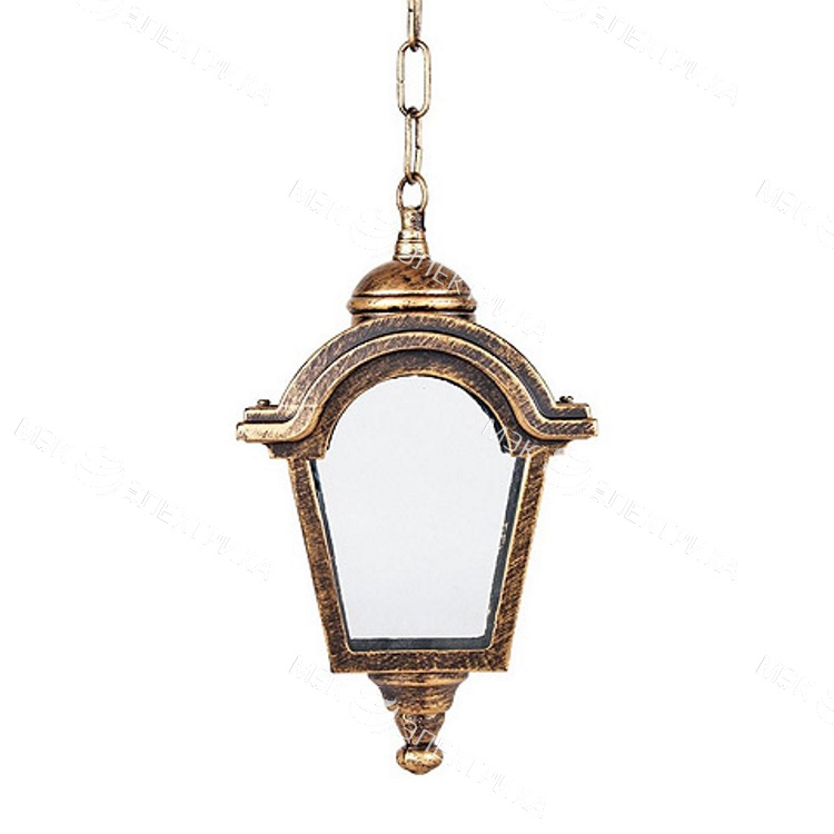 Светильник садово-парковый 60W 230V E27 черное золото, PL4014 "Византия" Feron