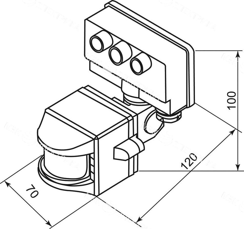 Датчик движения и освещенности SEN15/LX02 1200Вт 10м 120град. бел. FERON 22003