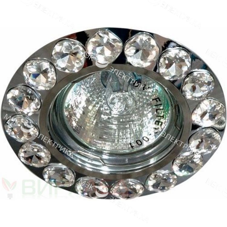 Светильник потолочный MR16 MAX50W 12V G5.3, прозрачный, хром, DL201-С