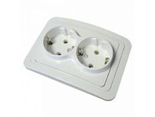 Евро.розетка 2м скр\п белая "ВАЛЕРИ"