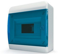 Бокс навесной IP-40 8 модулей прозр/синий BNS 40-08-1